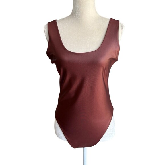 New! Commando Matte Metallic Hi Cut Sleeveless Tank Bodysuit Women's Lg Copper - Picture 2 of 13